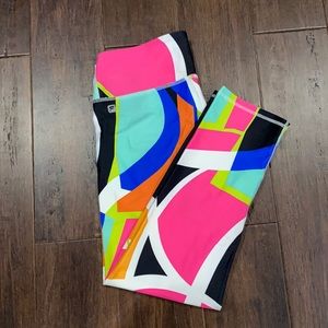 Fabletics Neon Colorful Salar Capri Legging Sz Sml